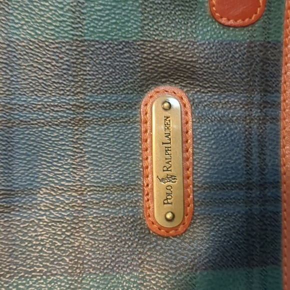 POLO by Ralph Lauren vintage green plaid satchel bag - Picture 10 of 10
